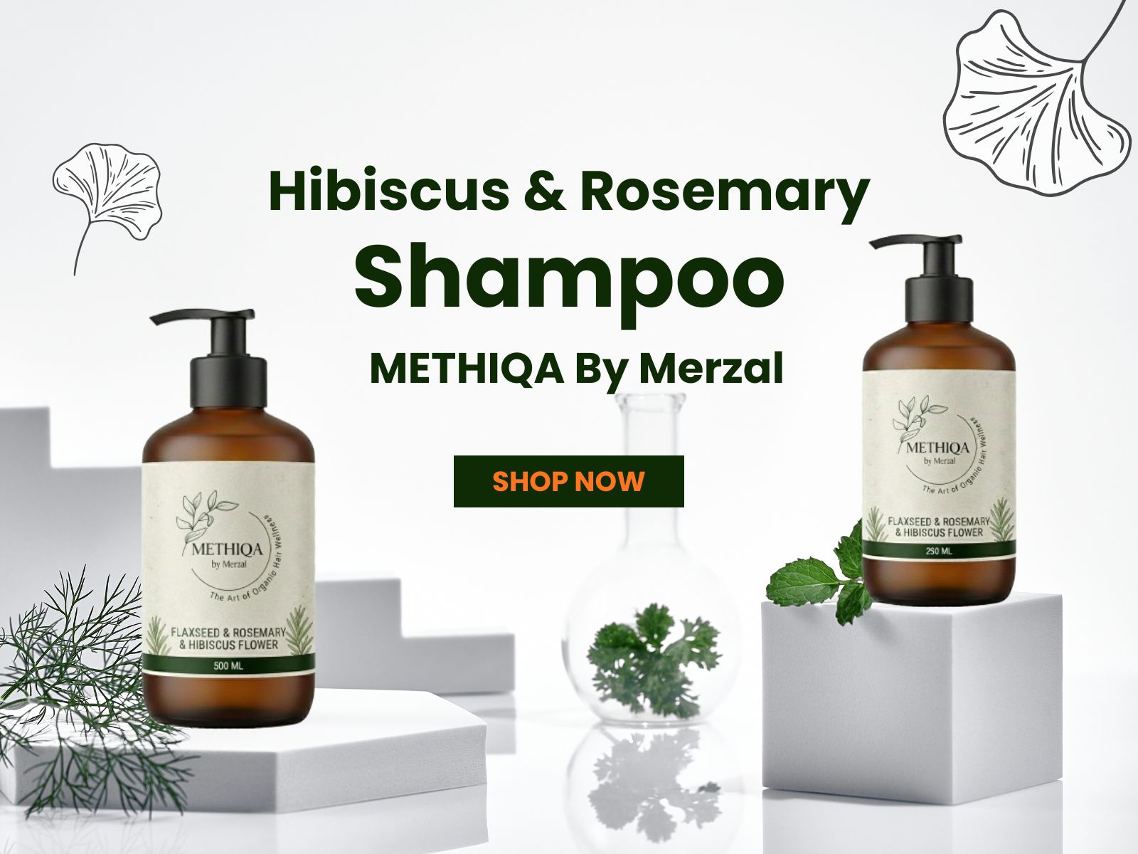 Hibiscus & Rosemary Shampoo By METHIQA By Merzal With the Scent of Rosemary & Lavender.