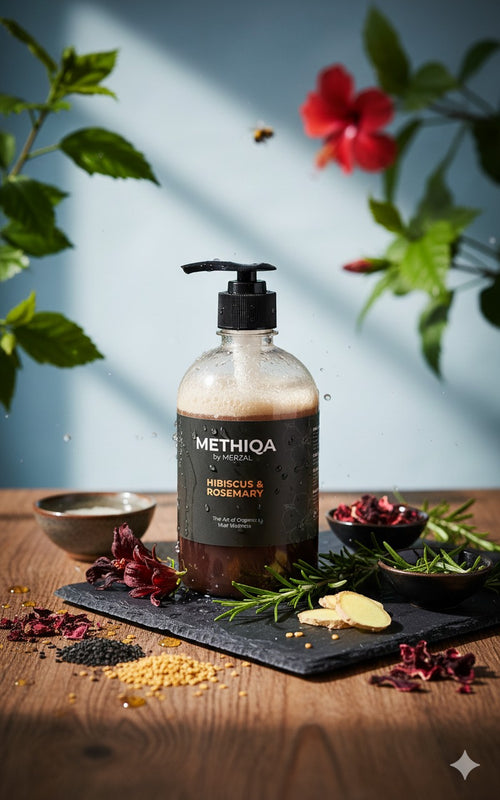 Hibiscus & Rosemary Shampoo By METHIQA By Merzal With the Scent of Rosemary & Lavender.
