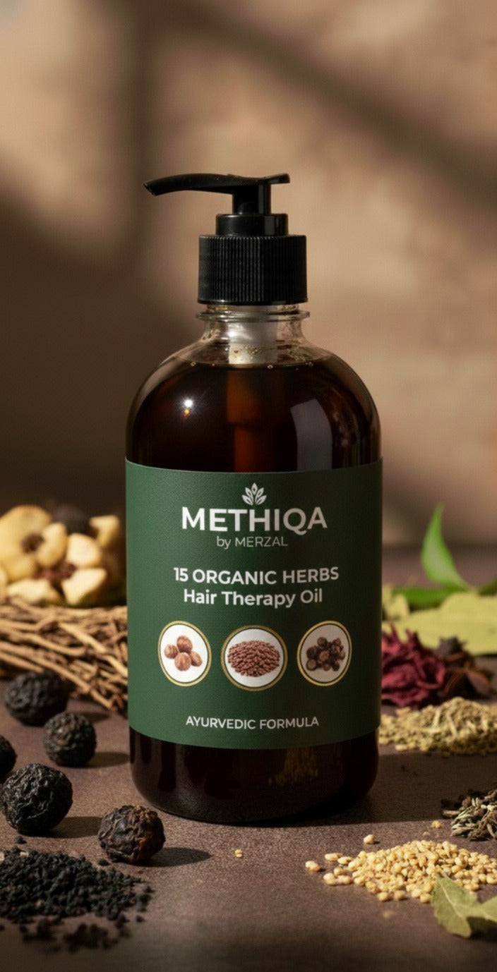 METHIQA: 15 Organic Herbs Hair Therapy Oil-500 ML