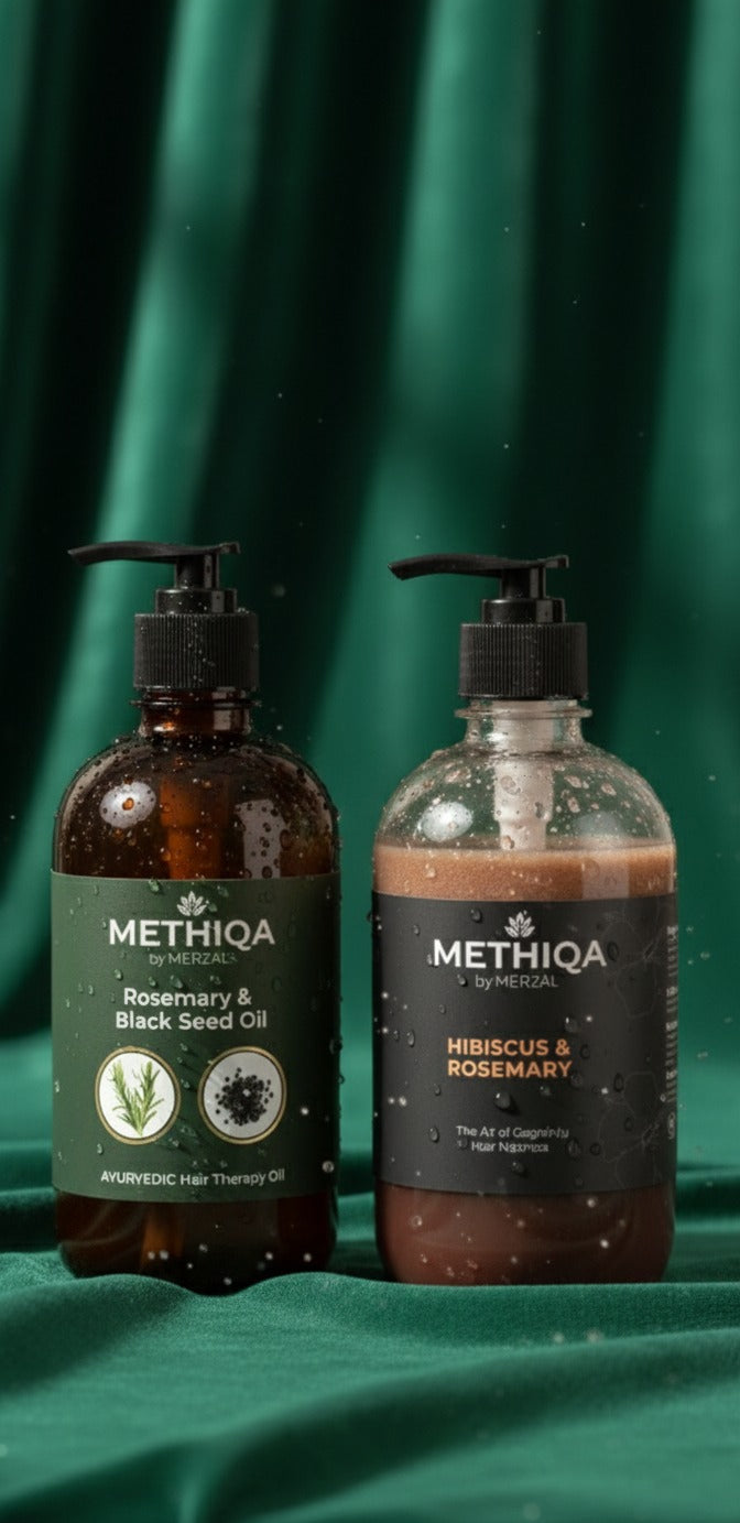 Hibiscus & Rosemary Shampoo 250ml + Rosemary & Black Seed Oil 250ml | Organic Hair Care Combo