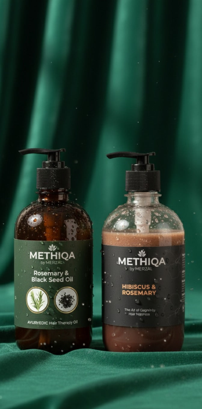 Hibiscus & Rosemary Shampoo 500ml + Rosemary & Black Seed Oil 500ml | Organic Hair Care Combo