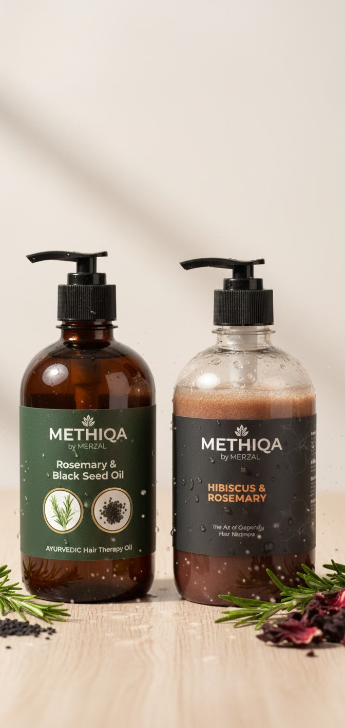Hibiscus & Rosemary Shampoo 250ml + Rosemary & Black Seed Oil 250ml | Organic Hair Care Combo