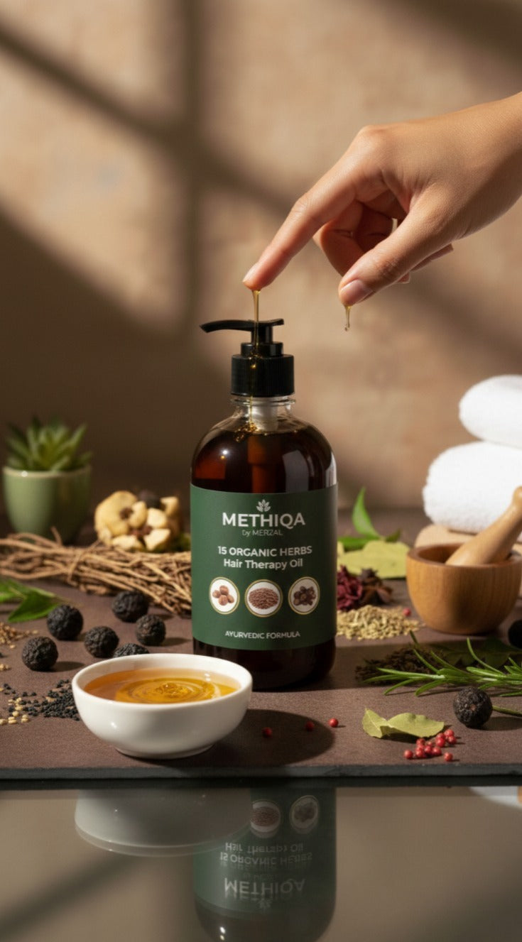 METHIQA: 15 Organic Herbs Hair Therapy Oil-250 ML